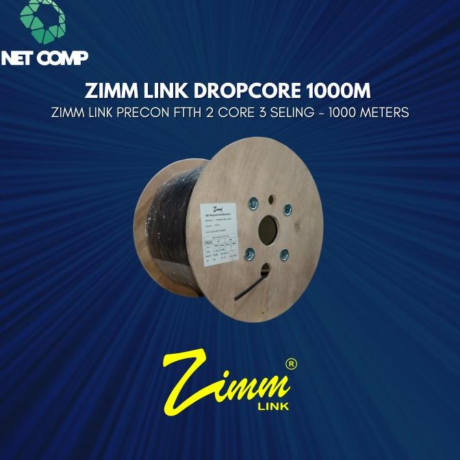 Jual Kabel Dropcore FTTH / Fiber Optic 2 CORE 3 SELLING 1000M Zimmlink ...