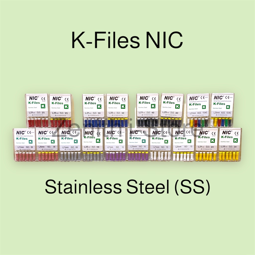 Jual KFile SS NIC Jarum Endo 21mm 25mm 06 08 10 15 20 25 30 40 15-40 45 ...