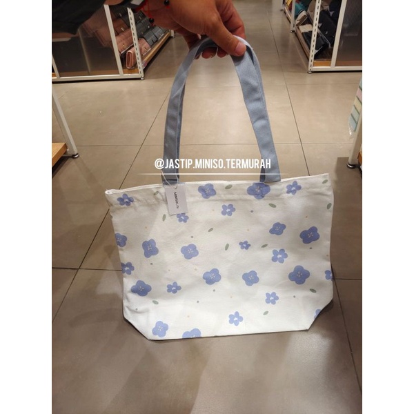 Tote bag kanvas miniso clearance