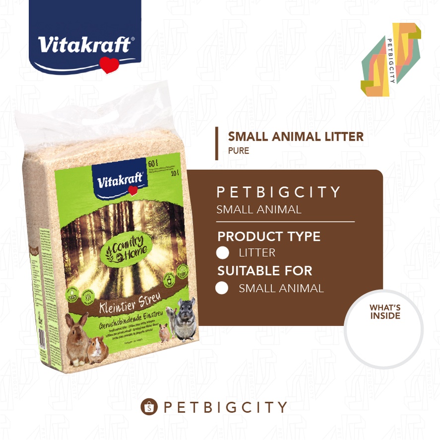 Jual [PBC] Vitakraft Small Animal Litter Serbuk Kayu Guinea Pig/Hamster 60L Shopee Indonesia