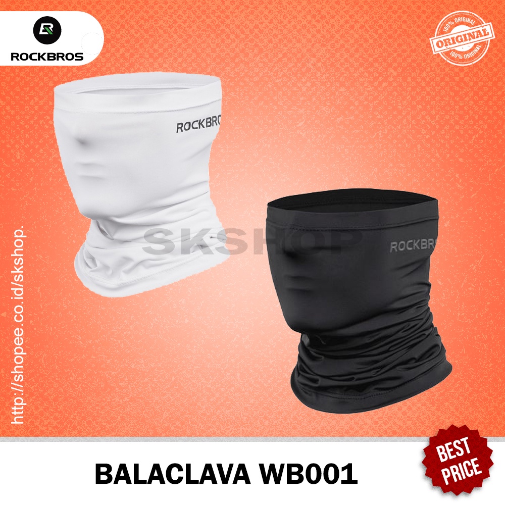 Jual Masker Buff Sepeda Rockbros WB001 Putih Masker Motor Anti UV Face ...