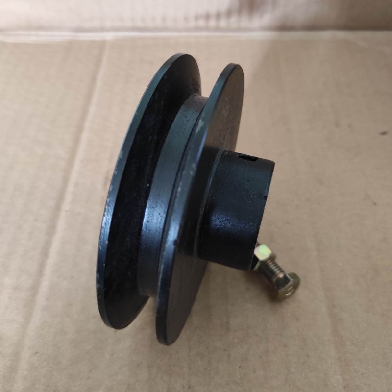 Jual Puli pulley besi cor A1 - 4 inch as 19 20 22 24 25 28 mm puli besi ...