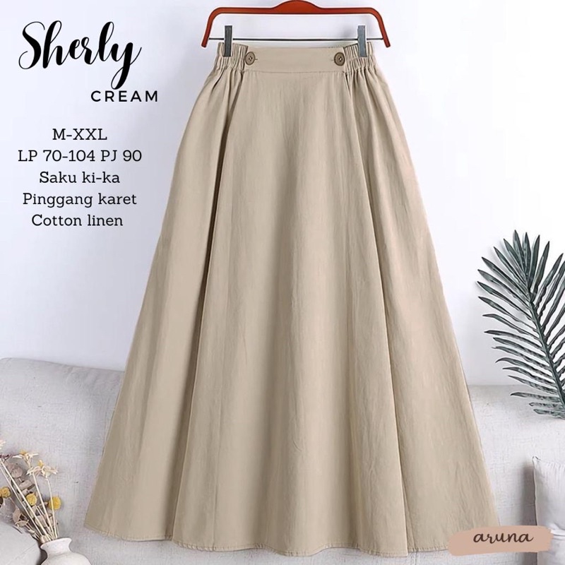 Jual Rok panjang katun linen premium Sherly skirt Aruna | Shopee Indonesia
