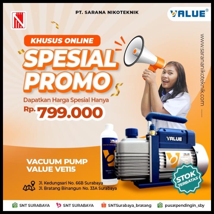 Jual Vacuum Pump Value Ve115 1/4 Pk Mesin Pompa Vakum 1/4 Alat