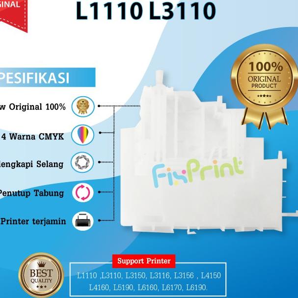 Jual Depan Tabung Ciss Infus Epson L1110 L3110 Ink Tube Printer L1110 L1210 L1250 L1256 L3100 9721