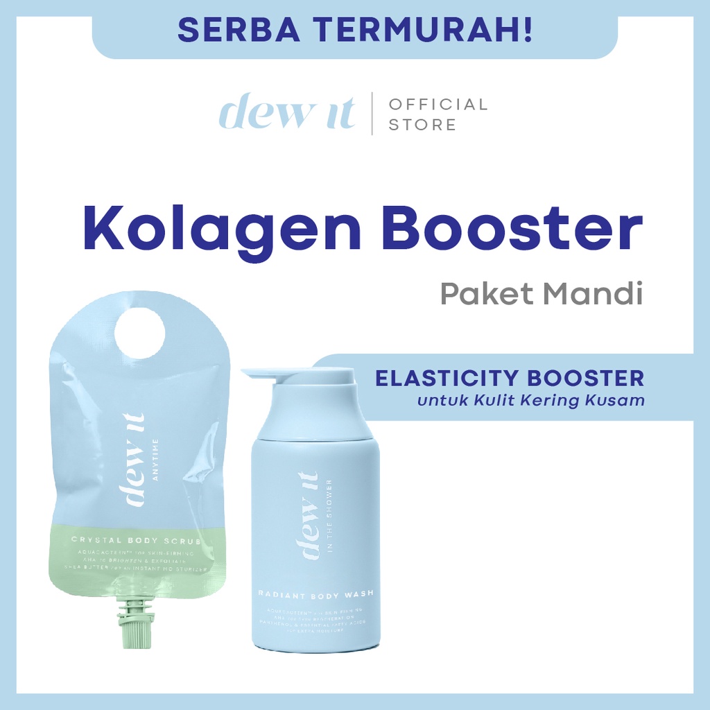 Jual Paket Mandi Kolagen Booster Dew It Radiant Body Wash X Crystal