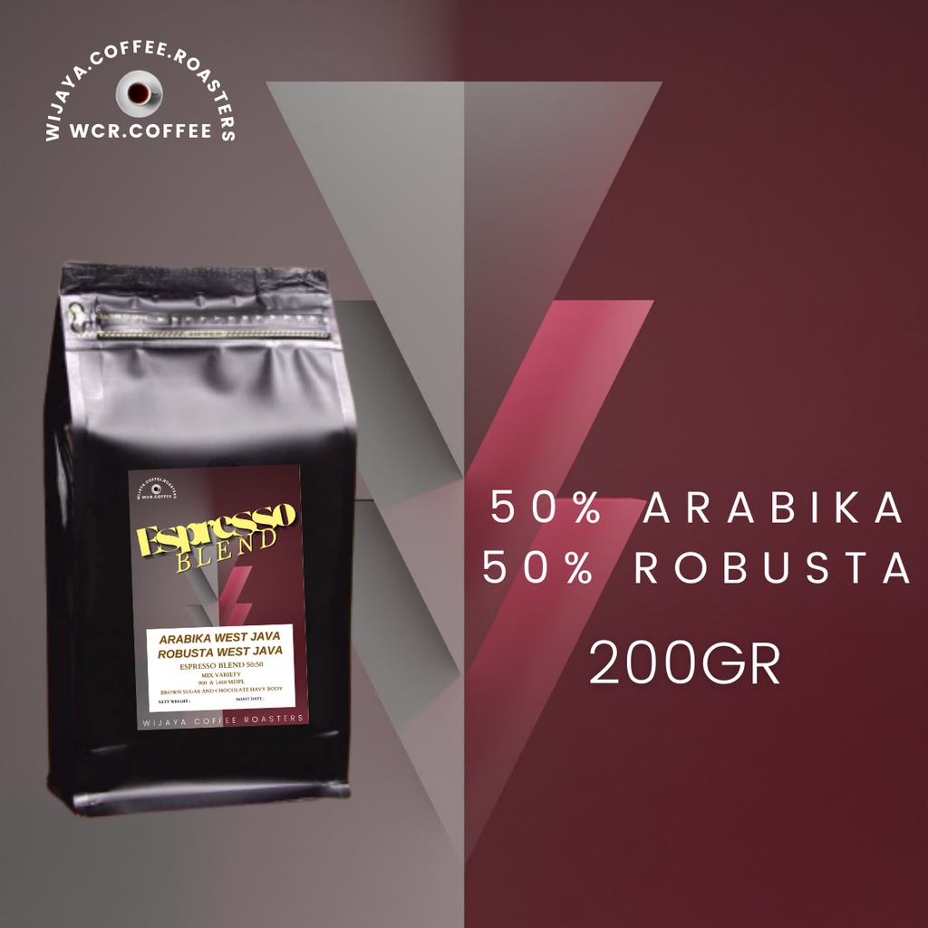 Jual ESPRESSO BLEND 50:50 KOPI ARABIKA ROBUSTA WEST JAVA 200GR | Shopee ...
