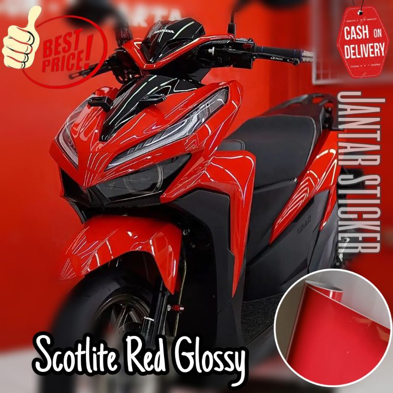 Jual Stiker Merah Glossy Stiker Motor Skotlet Merah Glossy Sticker