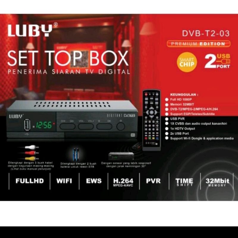 Jual STB LUBY Set Top Box DVBT2/C Receiver Tv STB DVB T203/02/01 ...