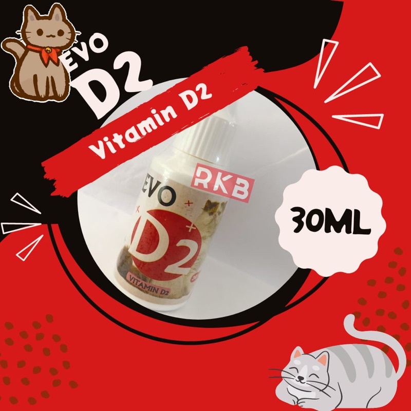Jual EVO D2 30ml Obat kucing Vitamin D2 Anti flu calici panleu diare