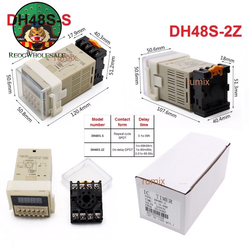Jual DH48S-S Time Relay Delay Digital Mesin Tetas 220V TImer Telur ...