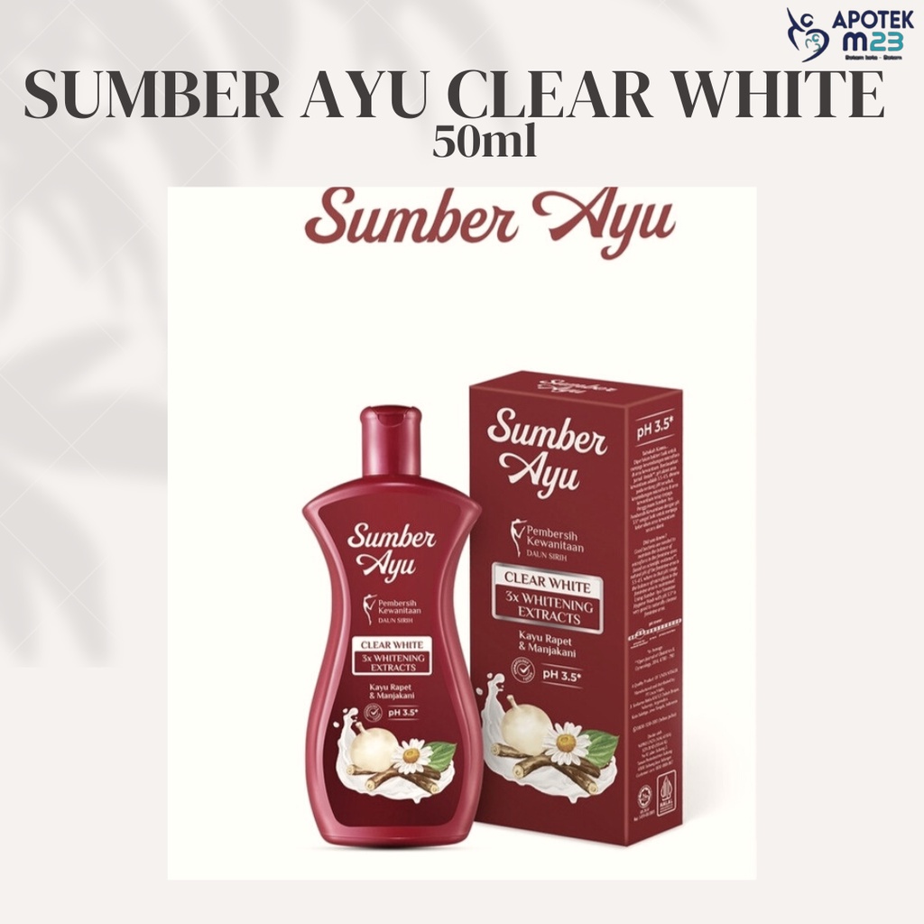 Jual SUMBER AYU CLEAR WHITE DENGAN TRIPLE WHITENING EXTRACTS 50 ML