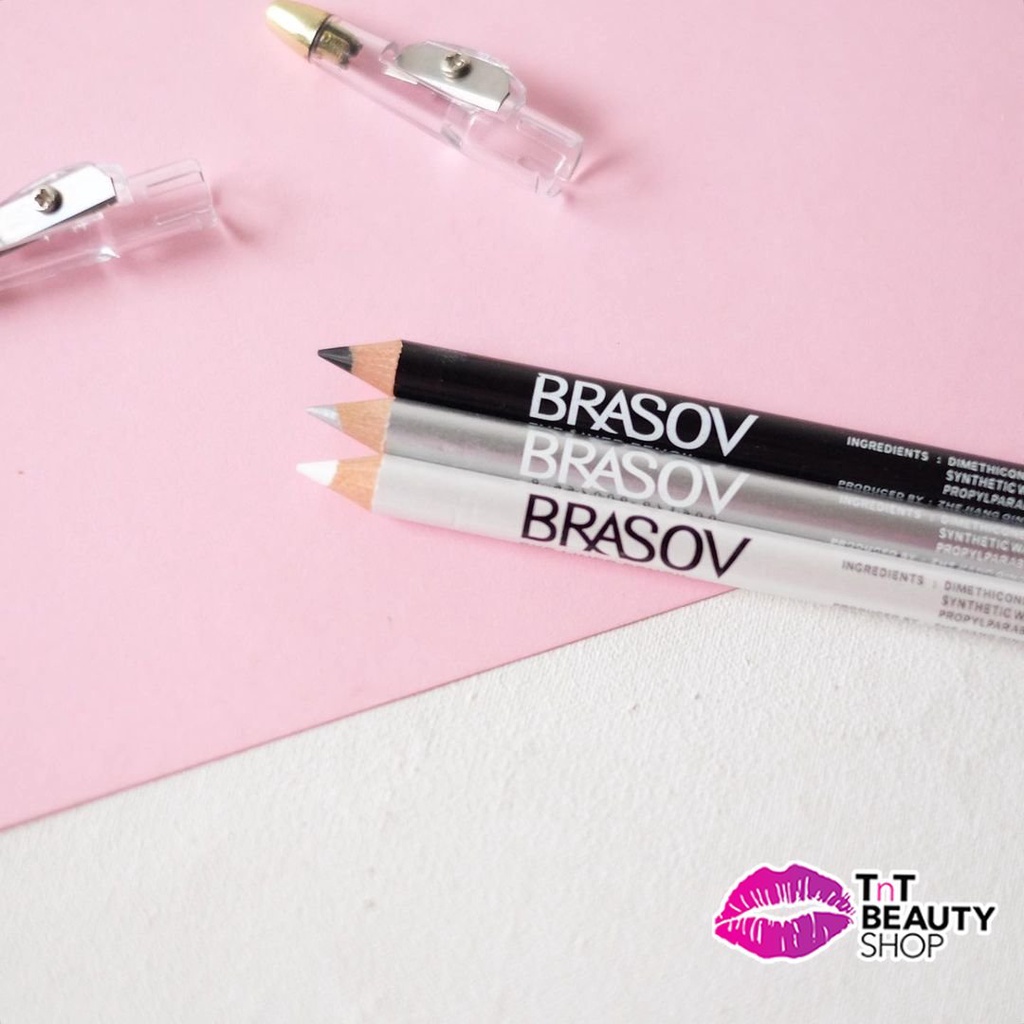 Jual Brasov Eyeliner Pencil Pensil Black White Silver Shopee