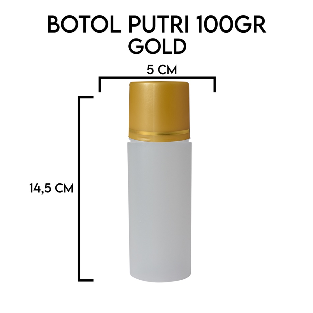 Jual Botol putri 100 ml tutup emas body natural | Shopee Indonesia