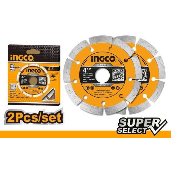 Jual INGCO DMD0111523 - DIAMOND WHEEL SET DRY 115 4.5 INCH SUPER SELECT ...