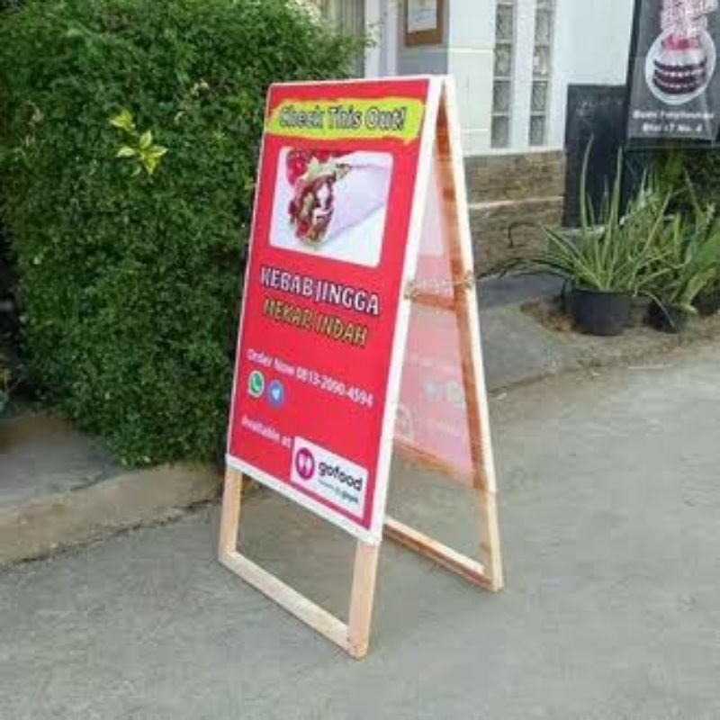 Jual standing banner kayu murah ( Tanpa banner ) | Shopee Indonesia