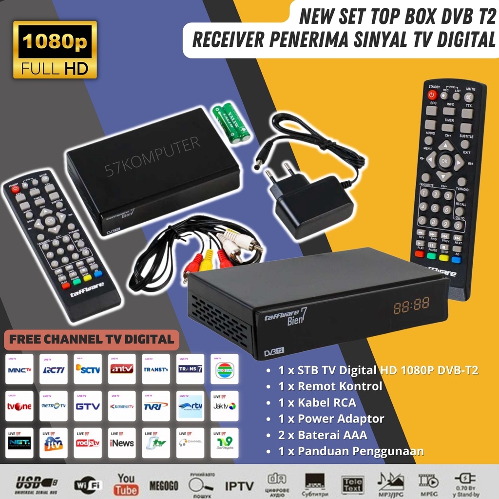 Jual Set Box TV Digital STB DVB-T2 Penerima Siaran TV Digital Set Top ...