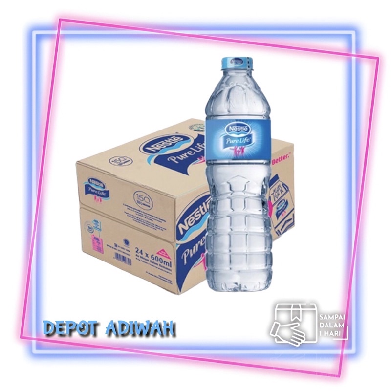 Jual Nestle Pure Life Pet 600ml Per Karton Isi 24 Botol Shopee