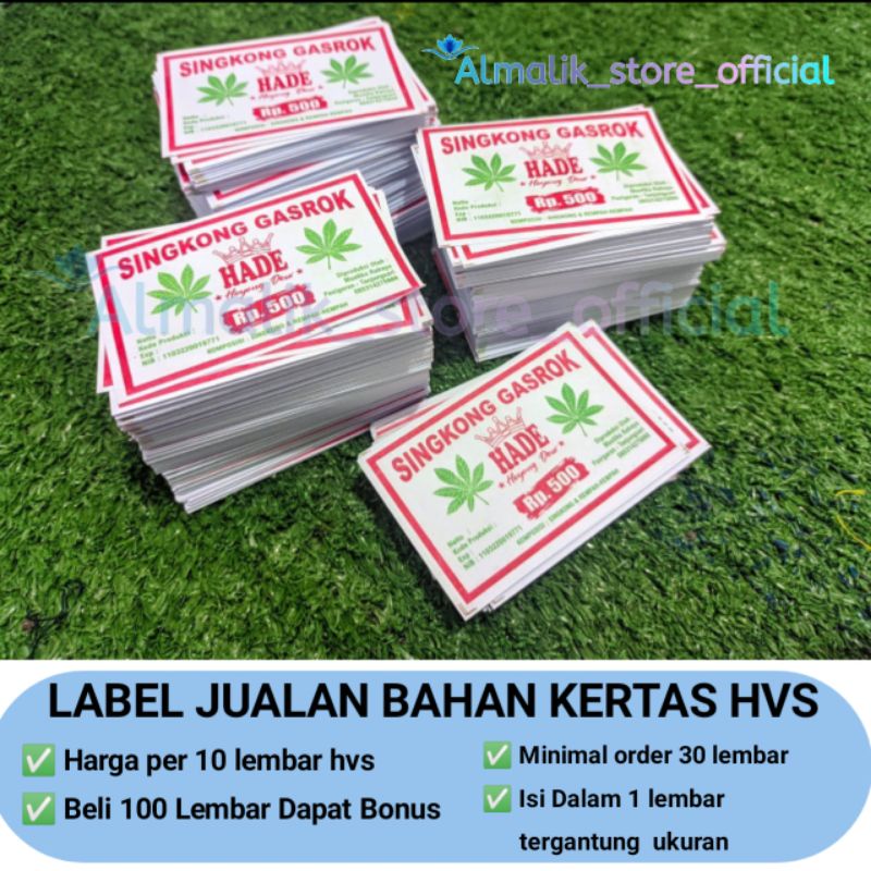 Jasa Cetak Label Makanan Bahan Kertas Hvs 75gsm - print label kemasan makanan full warna gratis desain