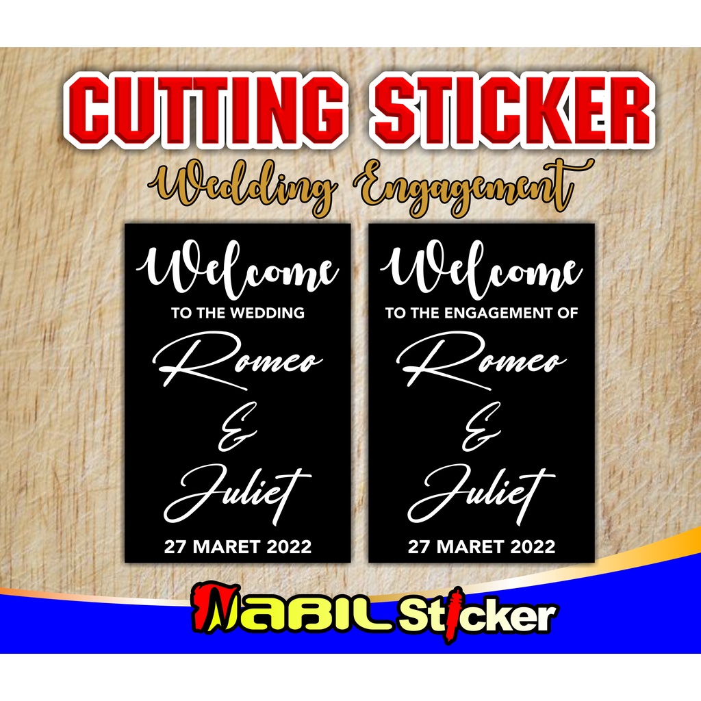 Jual CUTTING STICKER WELCOME WEDDING SIGN / ENGAGEMENT SIGN STICKER ...