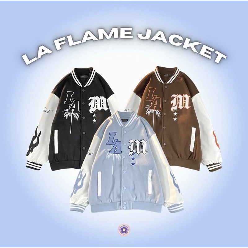 Jual [READY STOCK] LA FLAME JACKET Lengan Panjang Baseball Varsity ...