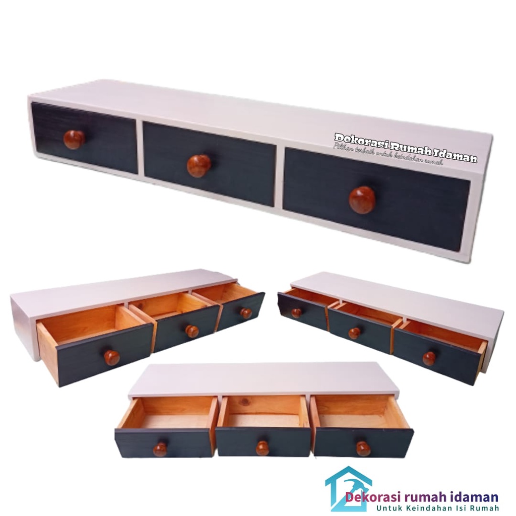 Jual Rak Laci Dinding Rak Dinding Ambalan 3 Laci Minimalis Dengan Bahan ...