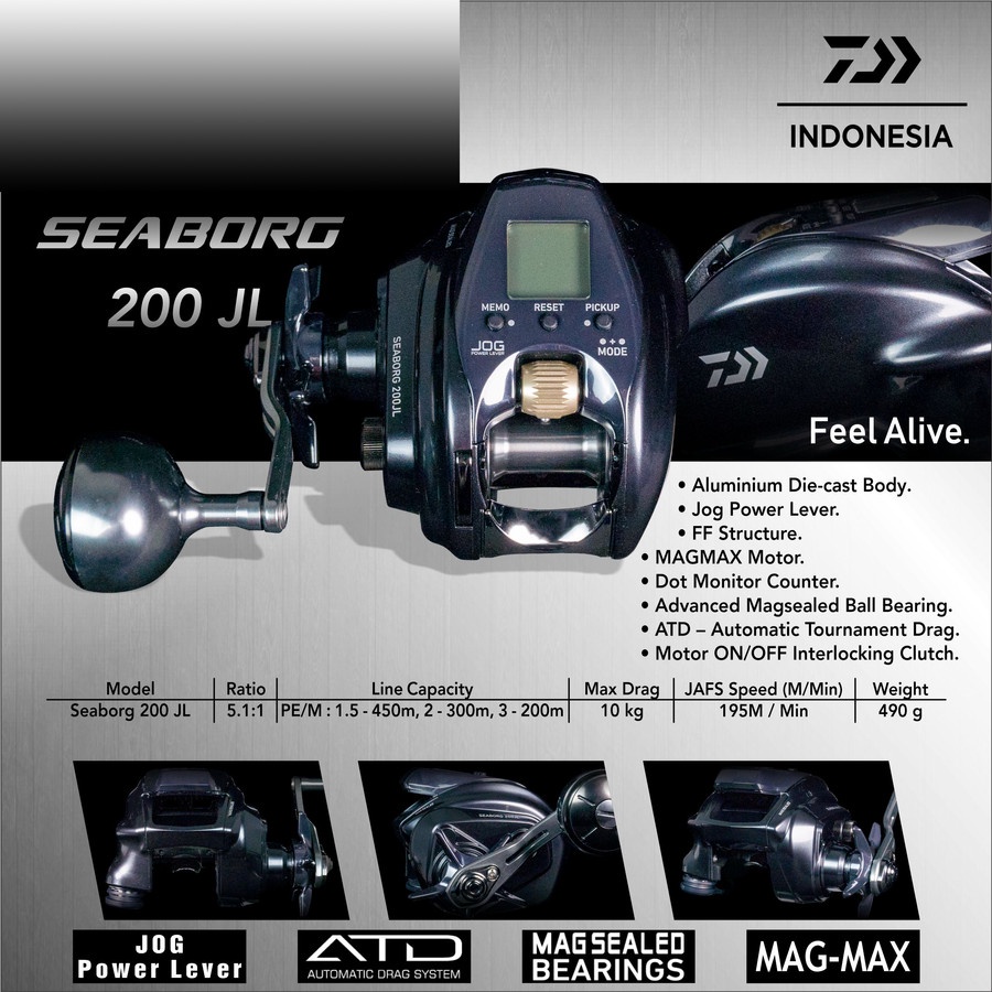 Right Or Left Retrieve Daiwa Seaborg 200J/L Fishing Reel (2022