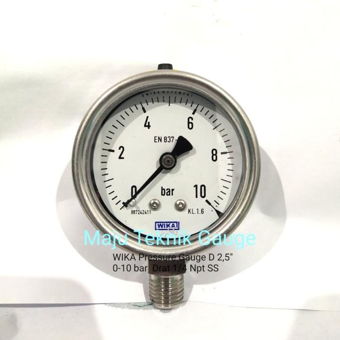 Jual Wika Pressure Gauge D Bar Drat Npt Ss Shopee Indonesia