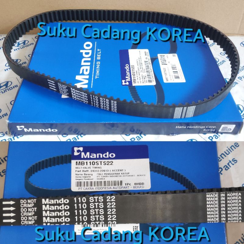 Jual Timing belt Hyundai Accent Verna Avega Excell 2 Getz 1.3 1.300cc