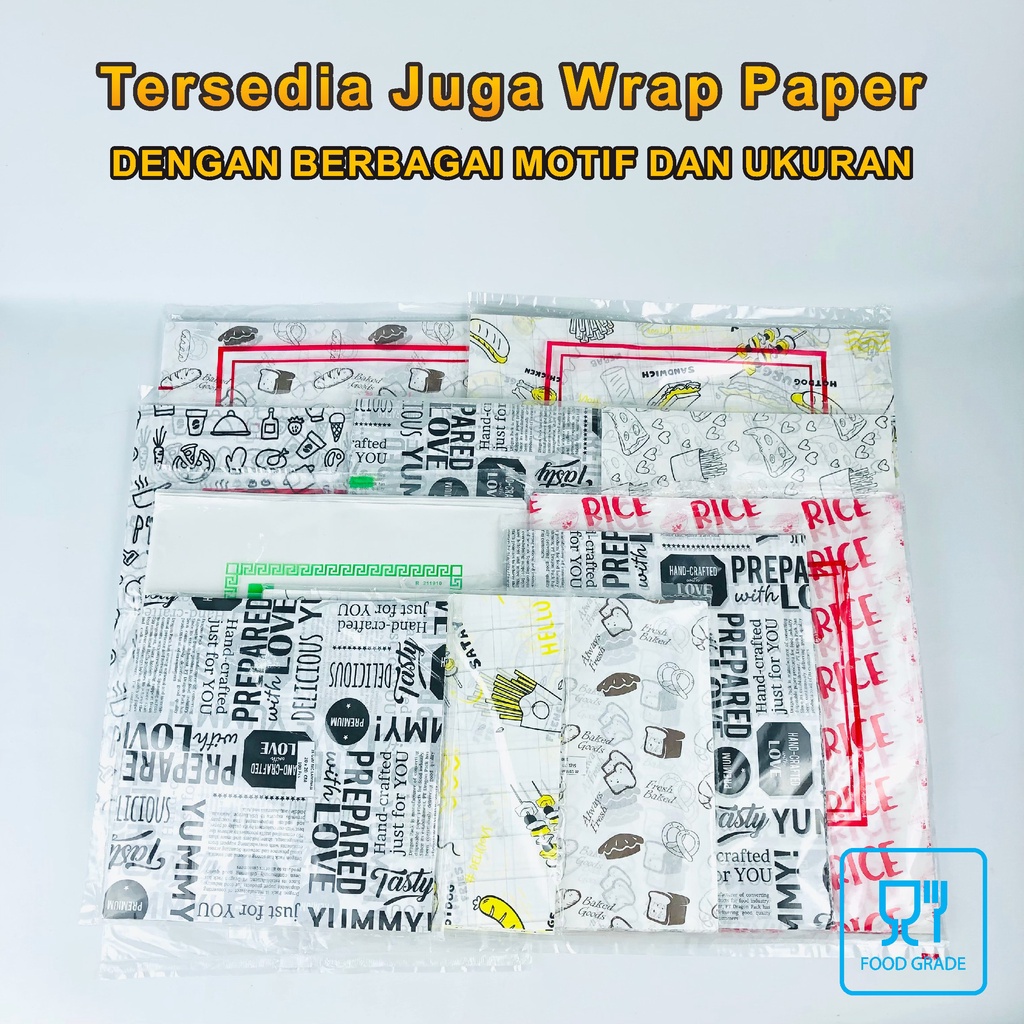 Jual (Isi 100 lbr) Alas Roti Cake / Kertas Kebab / Kertas Burger ...