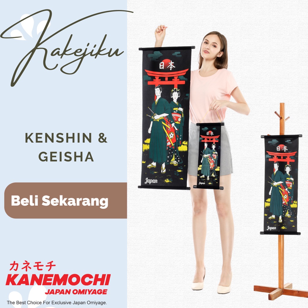 Jual Kanemochi Kakejiku 02 Kenshin Dan Geisha Hiasan Dinding Jepang Hanging Scroll Shopee 