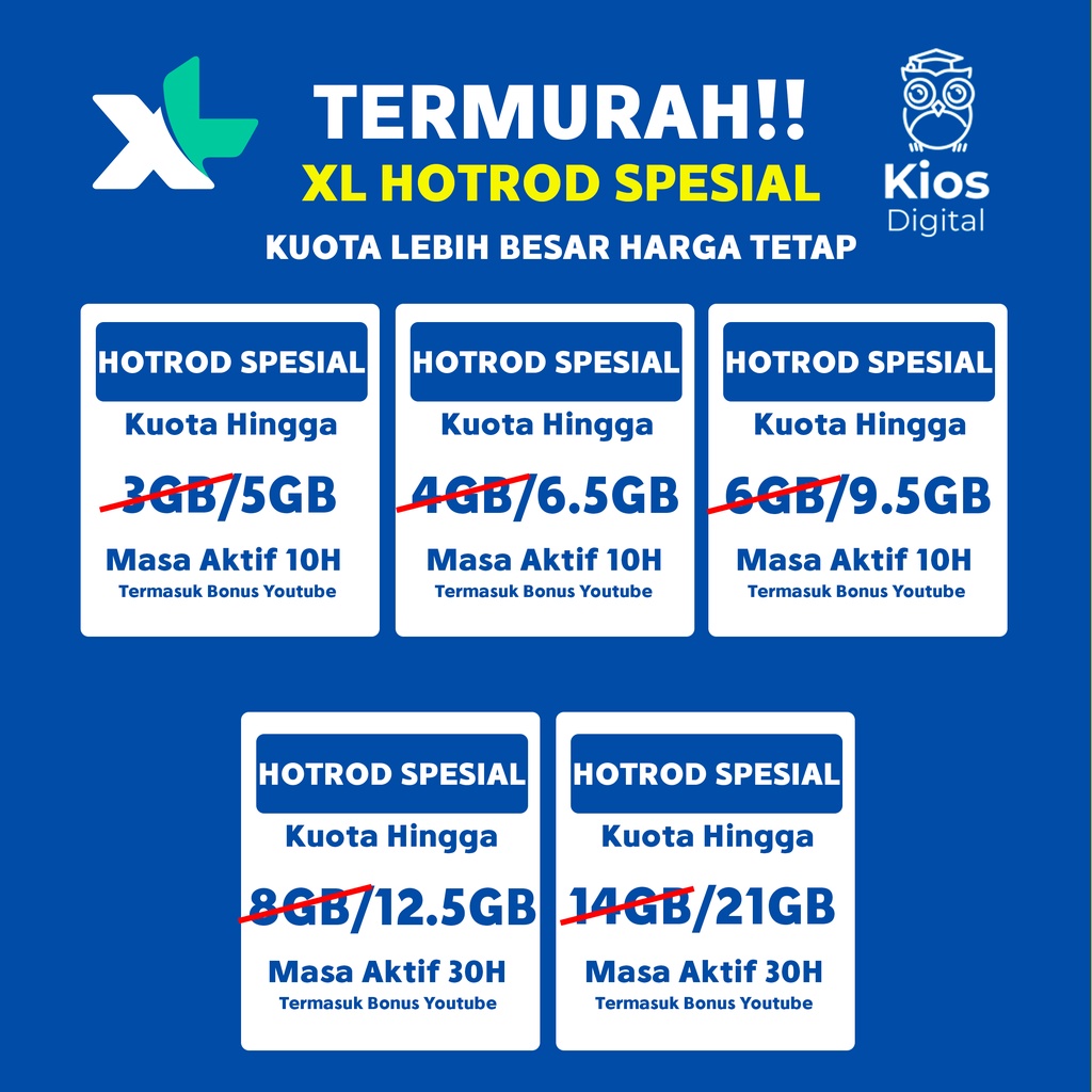 Jual TERMURAH XL DATA XTRA HOTROD SPESIAL | Shopee Indonesia