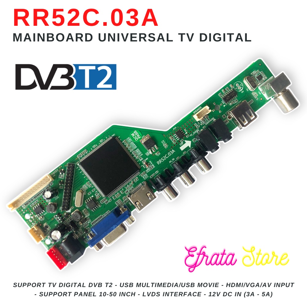 Jual Mainboard Universal LCD LED TV Digital DVB T2 Controller Board ...