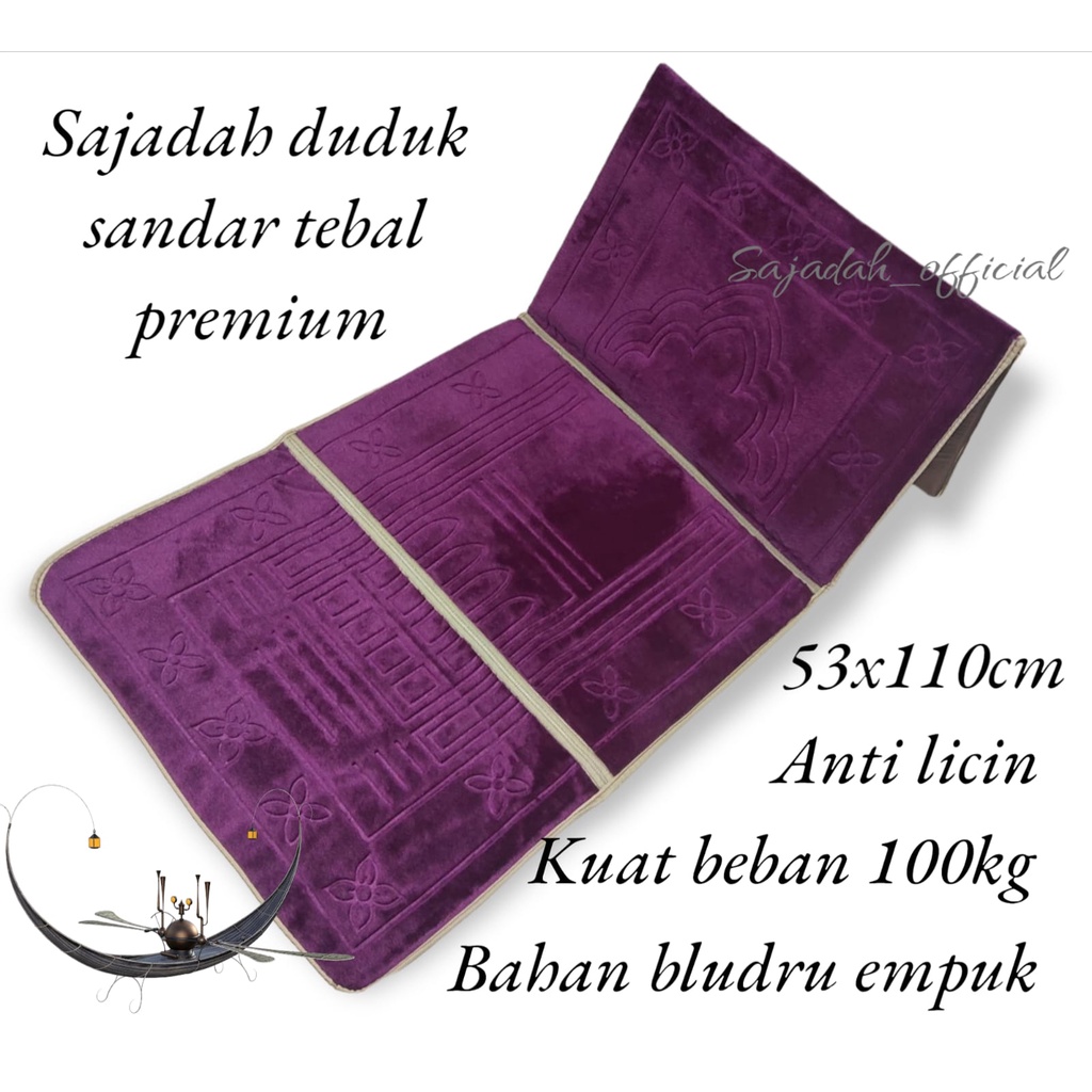 Jual Sajadah Duduk Sajadah Lipat / Sajadah Sandar Bahan Bludru Empuk ...