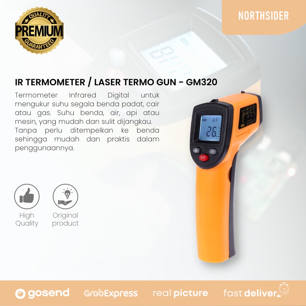 Jual Digital infrared thermometer - IR termometer - Laser Termo Gun ...