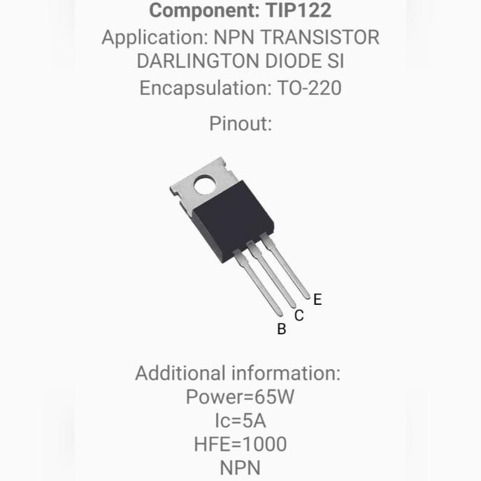 Jual Transistor TIP122 NPN DARLINGTON TR TIP 122 T0-220 High Quality ...