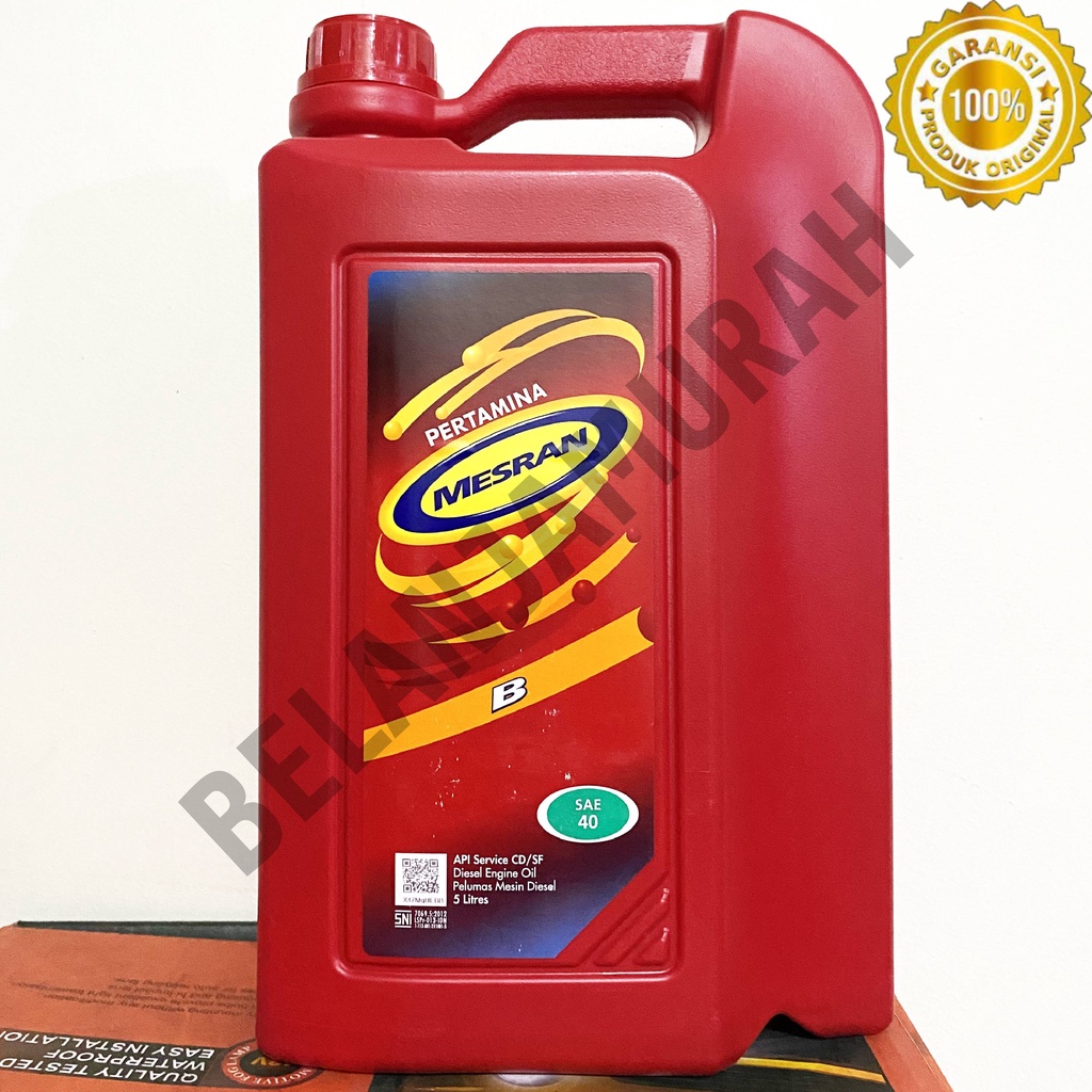 Jual Oli Mesin Diesel Pertamina Mesran B Sae 40 API CD/SF 5L / 5 Liter ...