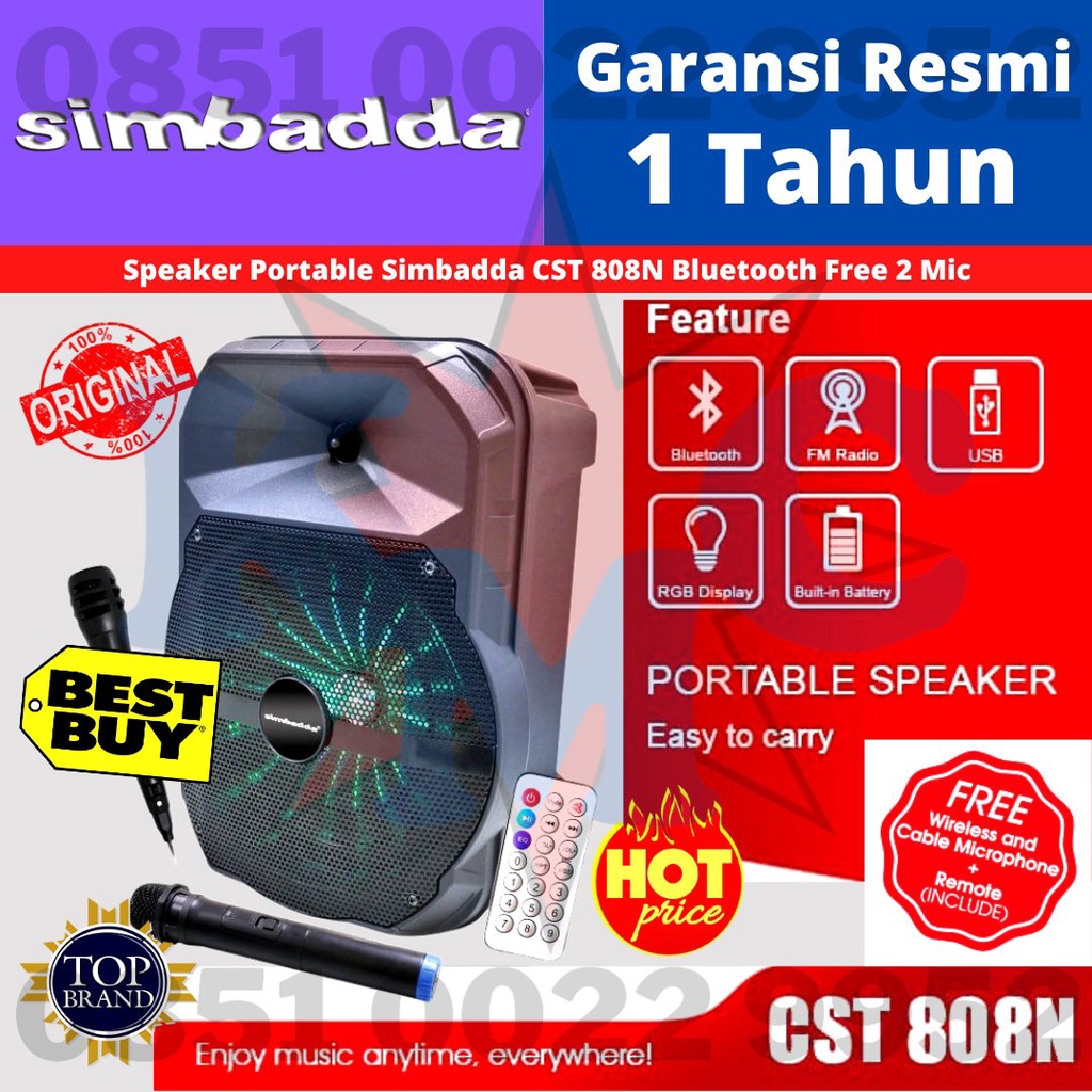 Jual SPEAKER SIMBADDA CST 808N 808 N BLUETOOTH PORTABLE FREE MIC Shopee Indonesia