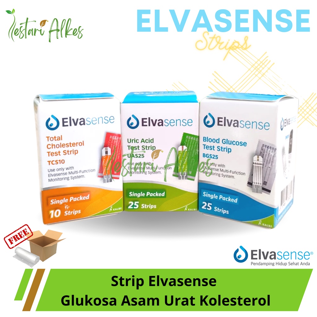 Jual Strip Elvasense Glukosa Asam Urat Kolesterol | Shopee Indonesia