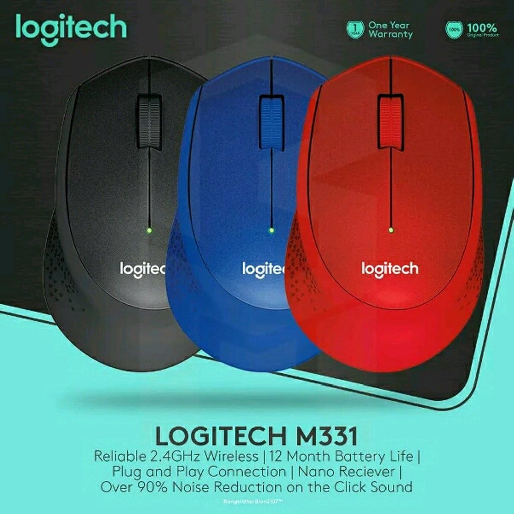 Jual LOGITECH M331 Silent Plus Mouse Wireless Tanpa Kabel Mouse Laptop ...