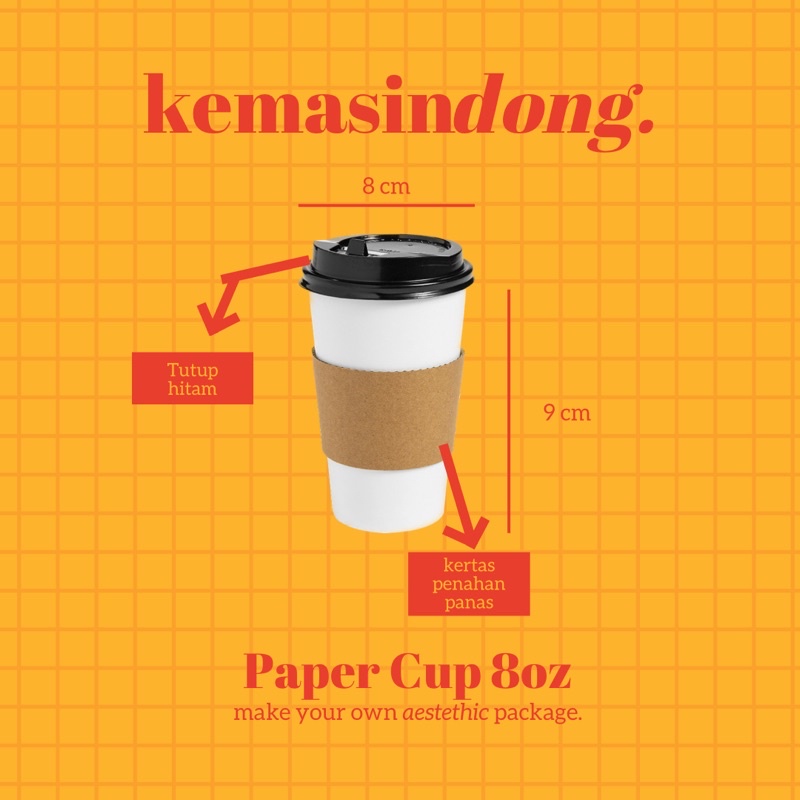 Jual Paper Cupgelas Kertas 8oz Gelastutup Penahan Kertas Shopee Indonesia 3188