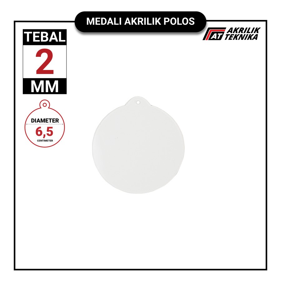 Jual Bahan Medali Bulat Bunga Segilima Wisuda Akrilik 6.5cm Polos Tebal