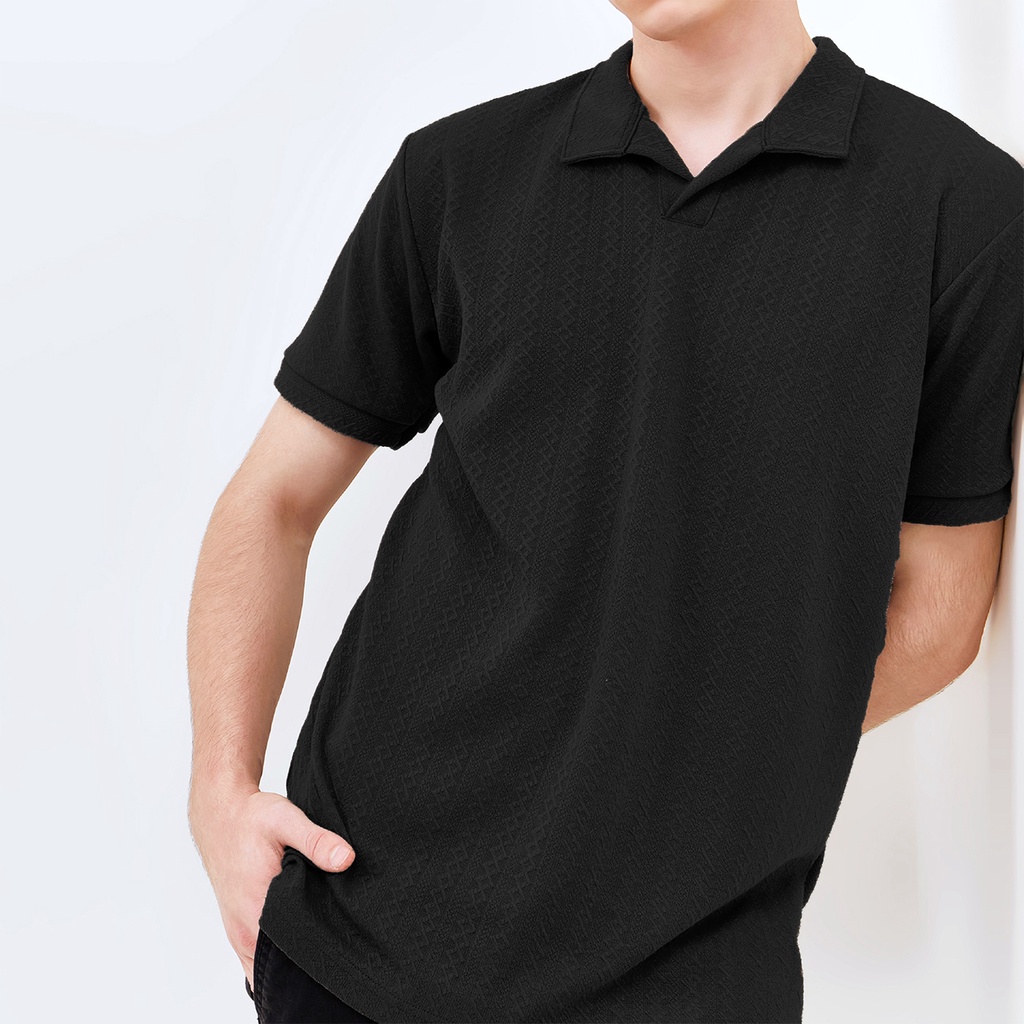 Jual Polo Shirt Premium Knit Stretch Smith Hitam by Bravo Project ...