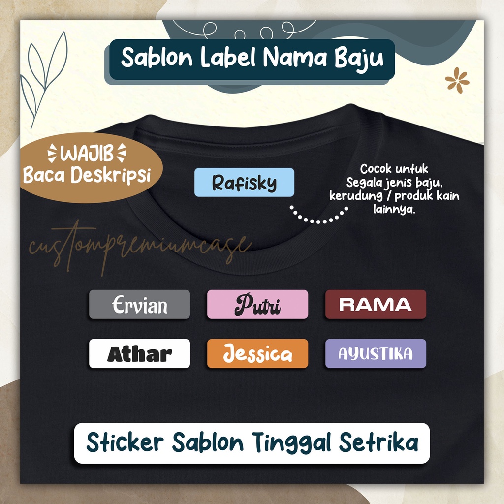 Jual Stiker Baju Sablon Setrika / Sticker Label Baju Kain Sablon DTF ...