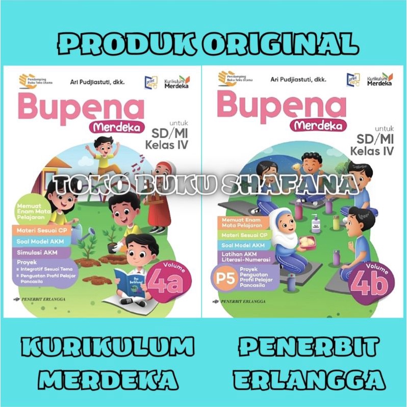 Jual Buku Bupena Volume 4A 4B SD/MI Kelas 4 Erlangga Kurikulum Merdeka ...