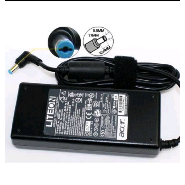 Alimentatore 90W Per Acer – Caricabatterie 19V 4.74A (compatibile 65W/75W) Con Spinotto 5.5x1.7mm, Adatto A Modelli Aspire E TravelMate