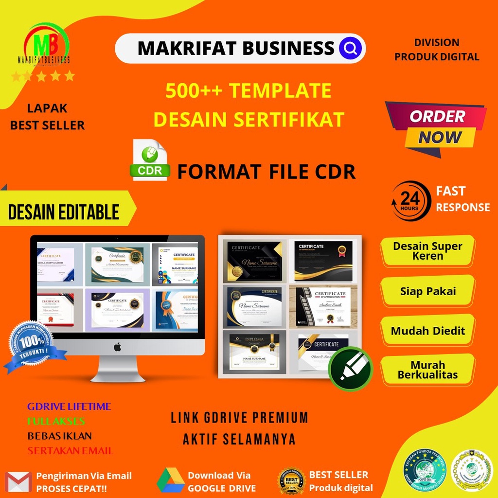 Jual 500 Template Desain Sertifikat Format Cdr Atau Corel Draw