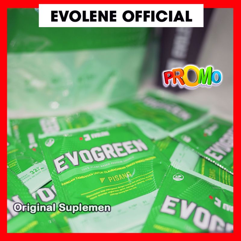 Jual EVOGREEN EVOLENE Evo Green Vegan Whey Protein Plant Banana Pisang ...