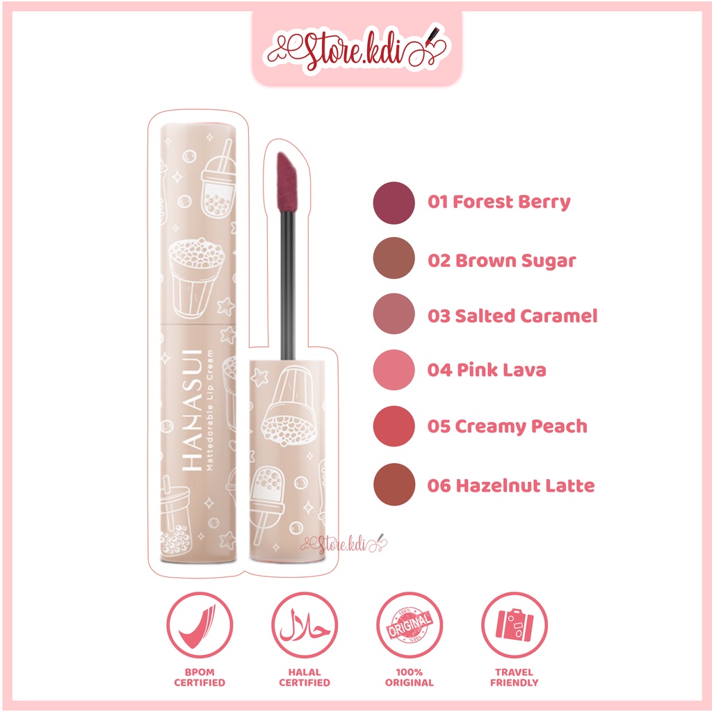 Jual Hanasui Mattedorable Lip Cream Boba Edition Shopee Indonesia 