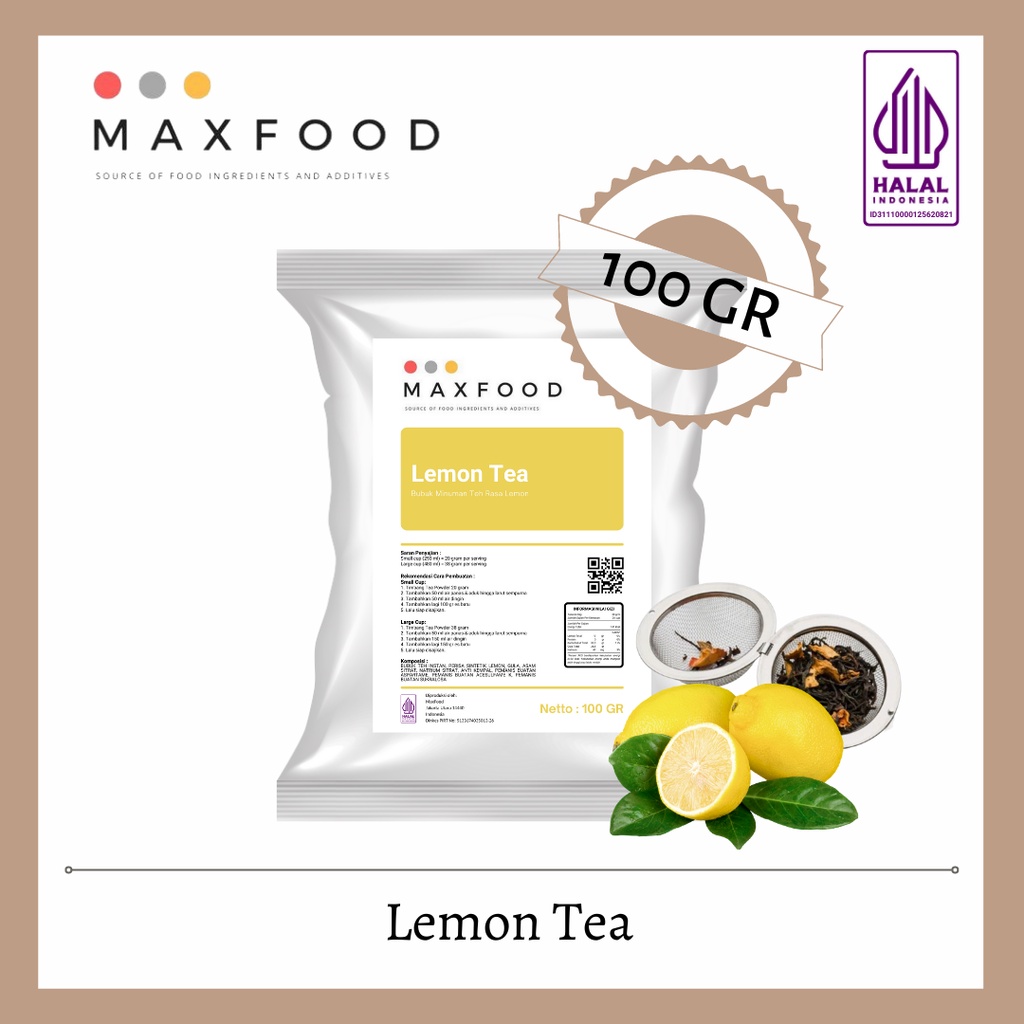 Jual MAXFOOD - Lemon Tea / Teh Lemon / Bubuk Teh Rasa Lemon 100 Gram ...